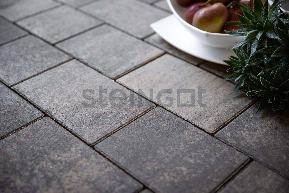 Тротуарная плитка Новый город Графитовый камень (Stein Black) 40 мм, Steingot